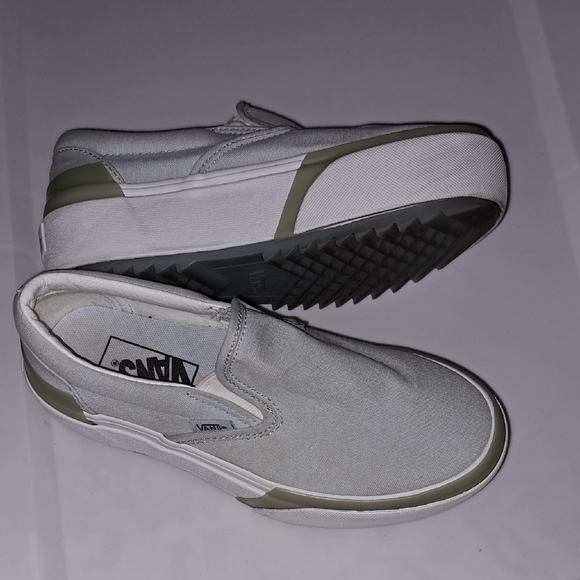 Vans Women's Gray and Olive Platform Sneakers - Picture 1 of 7
